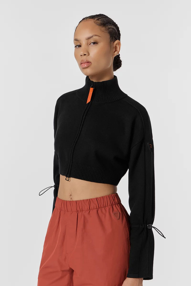 GILET DIANA COL MONTANT COUPE CROPPED