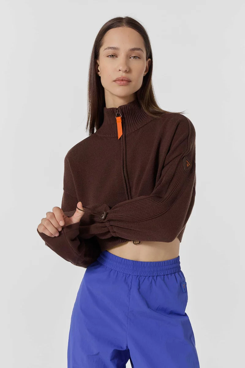 GILET DIANA COL MONTANT COUPE CROPPED