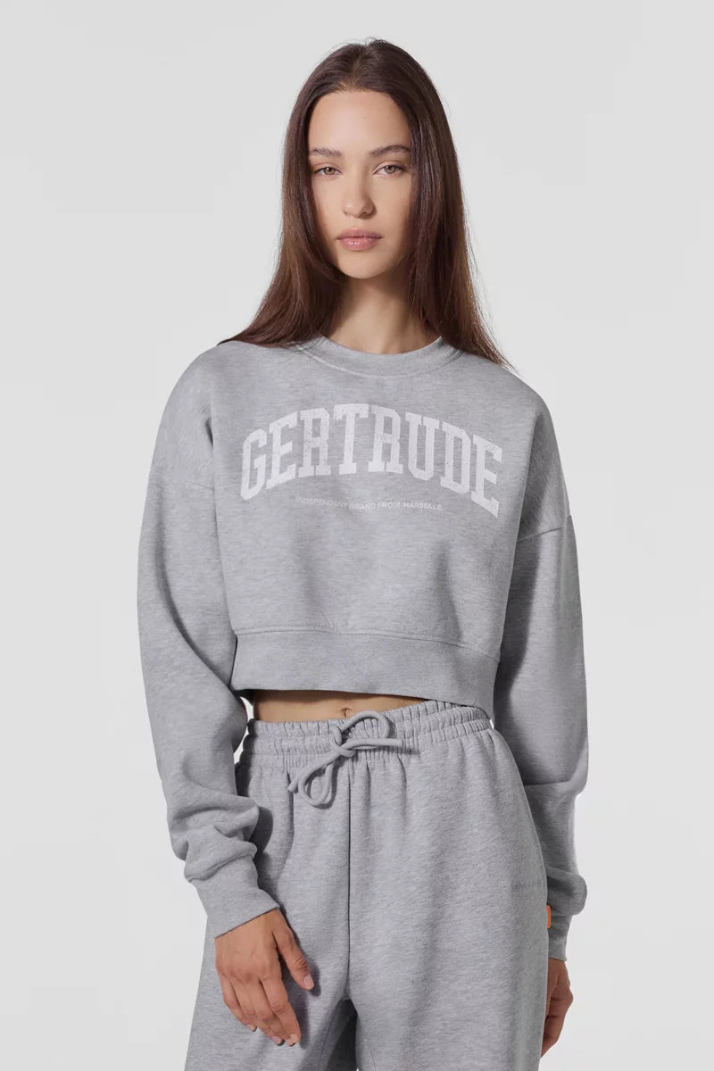 SWEAT CATHERINE CITY COUPE AMPLE CROPPED IMPRIMÉ CONTRASTÉ