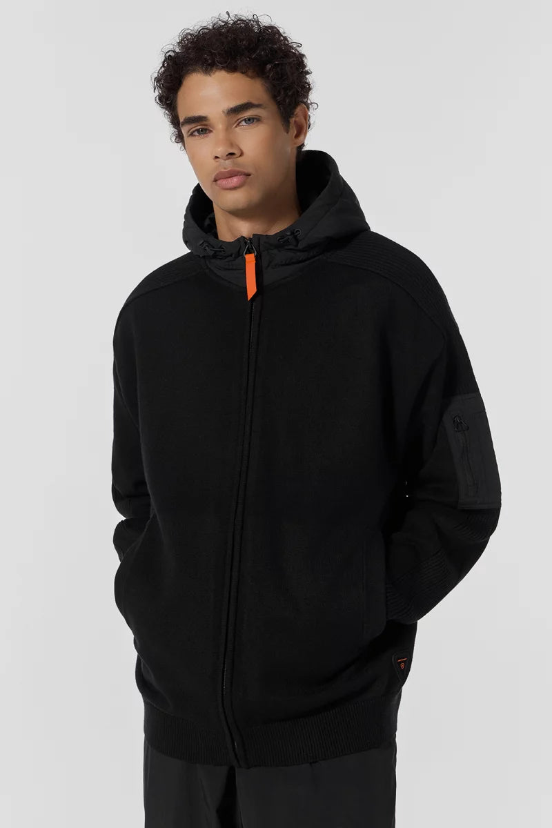 SWEAT À CAPUCHE SEB MAILLE TISSÉE